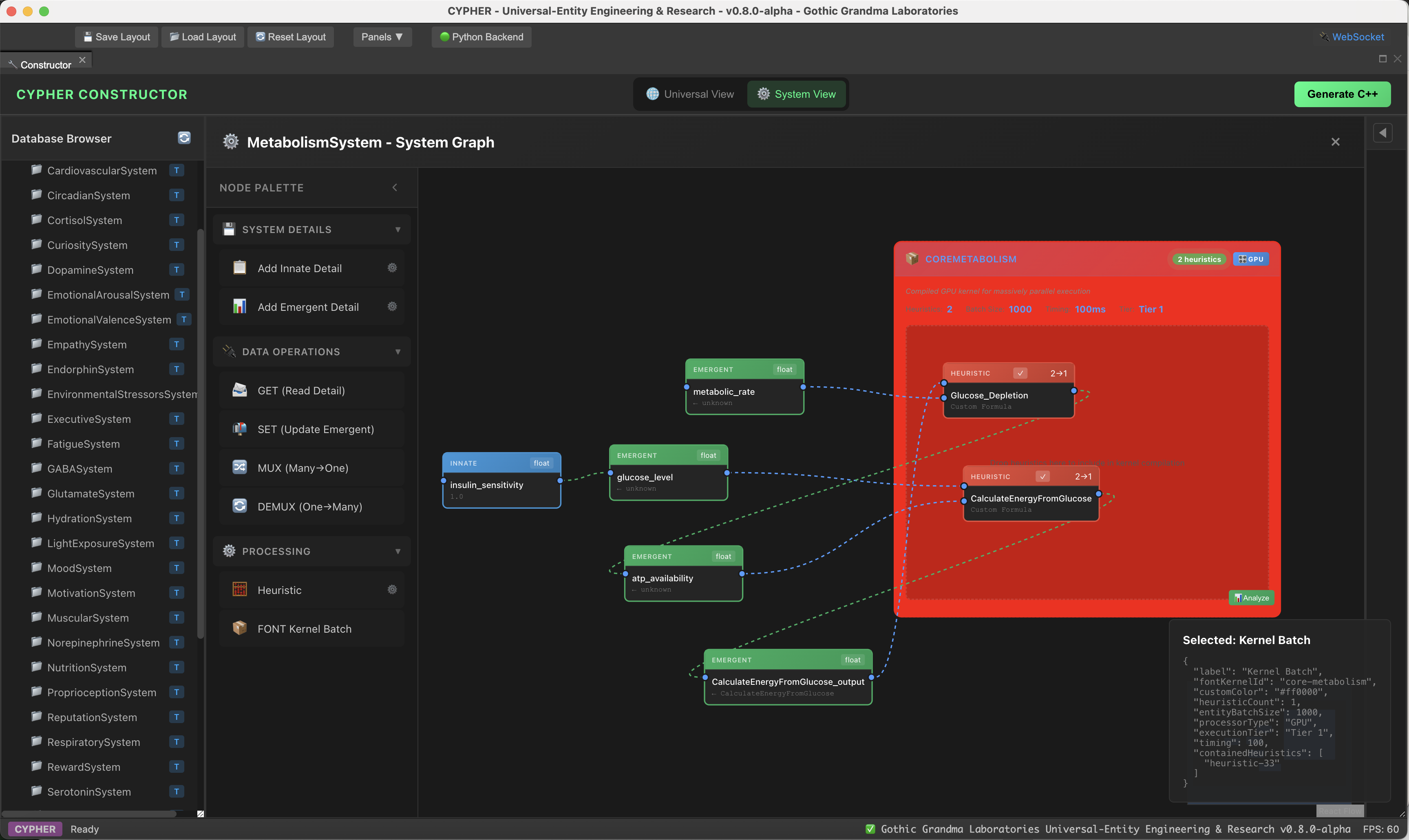 MUSE Platform - Visual System Design Interface