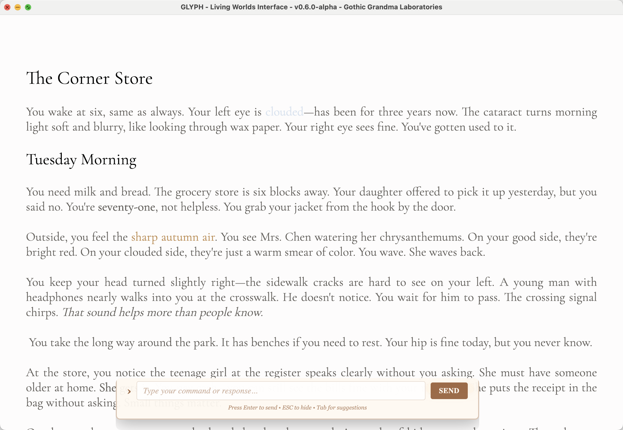 MUSE Living Worlds E-Reader Interface